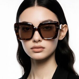 New Authentic Tom Ford Esme TF1157 52J Havana/Brown Sunglasses